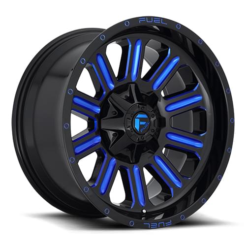 Fuel Offroad Hardline D646 Gloss Black W/ Blue Milled Spokes - Part Number D64620009846 Fuel Offroad Hardline D646 Gloss Black W/ Blue Milled Spokes Photo