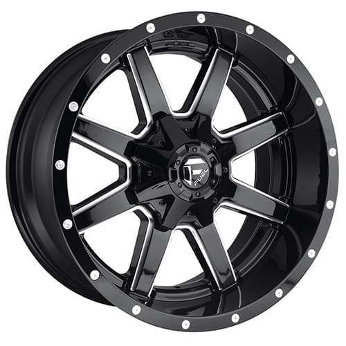 Fuel Offroad Maverick D610 Gloss Black W/ Milled Spokes - Part Number D61020902650 Fuel Offroad Maverick D610 Gloss Black W/ Milled Spokes Photo