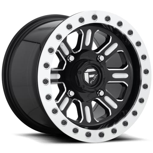 Fuel UTV Hardline D910 Gloss Black W/ Milled Spokes - Part Number D9101570A654 Fuel UTV Hardline D910 Gloss Black W/ Milled Spokes Photo