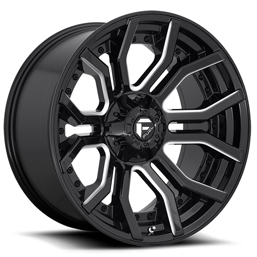 Fuel Offroad Rage D711 Gloss Black W/ Milled Spokes - Part Number D71120008247 Fuel Offroad Rage D711 Gloss Black W/ Milled Spokes Photo