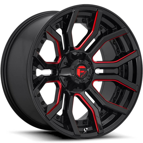 Fuel Offroad Rage D712 Gloss Black W/ Candy Red Accents - Part Number D71224209847 Fuel Offroad Rage D712 Gloss Black W/ Candy Red Accents Photo