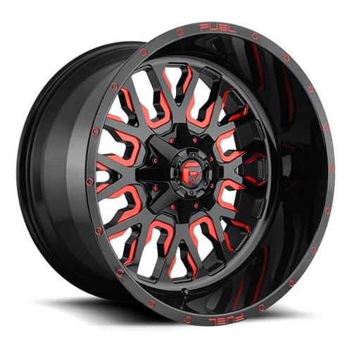 Fuel Offroad Stroke D611 Black W/ Red Milled Spokes - Part Number D61217909850 Fuel Offroad Stroke D611 Black W/ Red Milled Spokes Photo