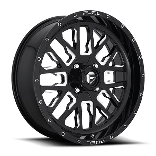 Fuel UTV Stroke D611 Gloss Black W/ Milled Spokes - Part Number D6111870A544 Fuel UTV Stroke D611 Gloss Black W/ Milled Spokes Photo