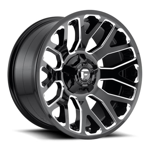 Fuel Offroad Warrior D623 Gloss Black W/ Milled Spokes - Part Number D62320902650 Fuel Offroad Warrior D623 Gloss Black W/ Milled Spokes Photo