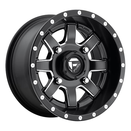Fuel UTV Maverick D538 Matte Black W/ Milled Spokes - Part Number D5381470A444 Fuel UTV Maverick D538 Matte Black W/ Milled Spokes Photo