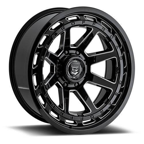 Gear Offroad Hawk 754 Gloss Black W/ Milled Spokes - Part Number 754BM-2208112 Gear Offroad Hawk 754 Gloss Black W/ Milled Spokes Photo