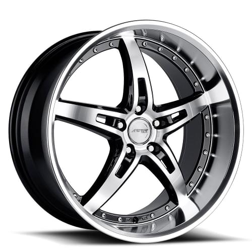 MRR GT5 Black W/ Machined Lip - Part Number GT0520855xx20BK-51225 MRR GT5 Black W/ Machined Lip Photo