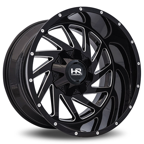 Hardrock Crusher H704 Gloss Black W/ Milled Spokes - Part Number H704-209078000GBM Hardrock Crusher H704 Gloss Black W/ Milled Spokes Photo