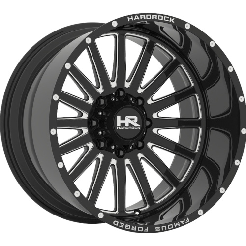 Hardrock Famous Forged H802 Black W/ Milled Spokes - Part Number H802-221270151BM Hardrock Famous Forged H802 Black W/ Milled Spokes Photo