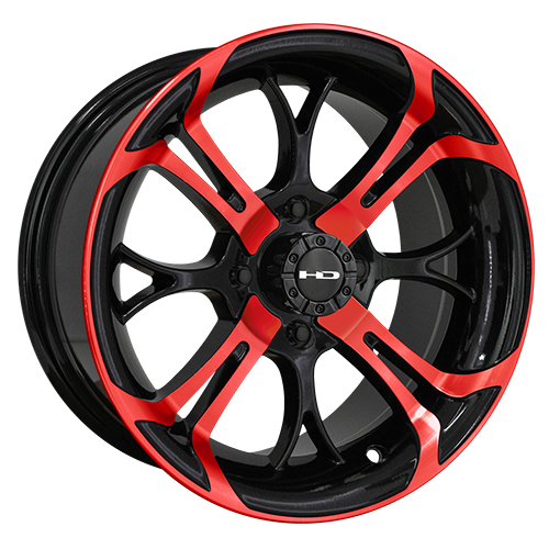 HD Golf Spinout Gloss Black Machined W/ Red Accents - Part Number SO147042-10BK-R HD Golf Spinout Gloss Black Machined W/ Red Accents Photo