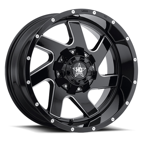 Luxxx HD Offroad LHD-1 Gloss Black Milled - Part Number LHD0120125127139-44D-A1 Luxxx HD Offroad LHD-1 Gloss Black Milled Photo