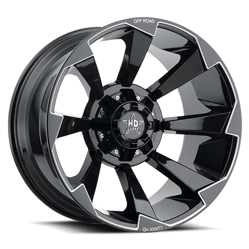 Luxxx HD Offroad LHD-16 Gloss Black Milled - Part Number LHD1622125150139-44I-A1 Luxxx HD Offroad LHD-16 Gloss Black Milled Photo