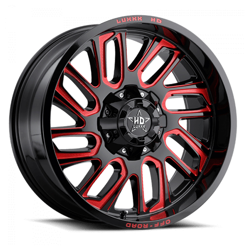 Luxxx HD Offroad LHD-18 Gloss Black With Red Milling - Part Number LHD1820106135139-18G-A3 Luxxx HD Offroad LHD-18 Gloss Black With Red Milling Photo