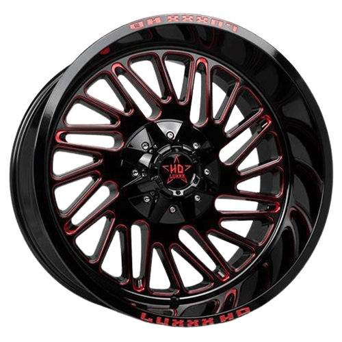 Luxxx HD Offroad LHD-19 Gloss Black With Red Milling - Part Number LHD1920126135139-44G-A3 Luxxx HD Offroad LHD-19 Gloss Black With Red Milling Photo
