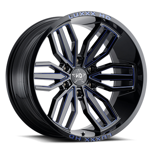 Luxxx HD Offroad LHD-21 Gloss Black With Blue Milling - Part Number LHD2120106139-18G-A10 Luxxx HD Offroad LHD-21 Gloss Black With Blue Milling Photo
