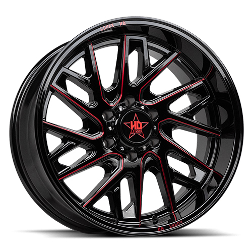 Luxxx HD Offroad LHD-29 Gloss Black With Red Milling - Part Number LHD2922116139-33G-A3 Luxxx HD Offroad LHD-29 Gloss Black With Red Milling Photo