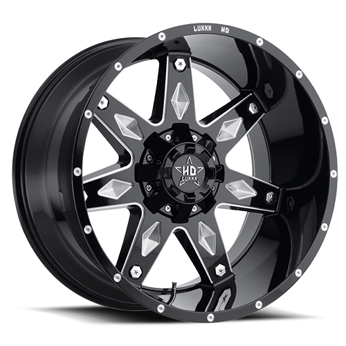 Luxxx HD Offroad LHD-9 Gloss Black Milled - Part Number LHD920108165-18J-A1 Luxxx HD Offroad LHD-9 Gloss Black Milled Photo