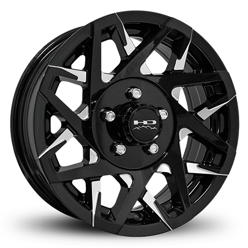 HD Trailer Wheels Canyon Gloss Black W/ Milled Face - Part Number CY1660830ML3 HD Trailer Wheels Canyon Gloss Black W/ Milled Face Photo