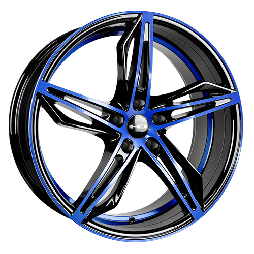 HD Wheels Fly-Cutter Gloss Black Machined W/ Blue Clear - Part Number FC20856535BKM-BL HD Wheels Fly-Cutter Gloss Black Machined W/ Blue Clear Photo