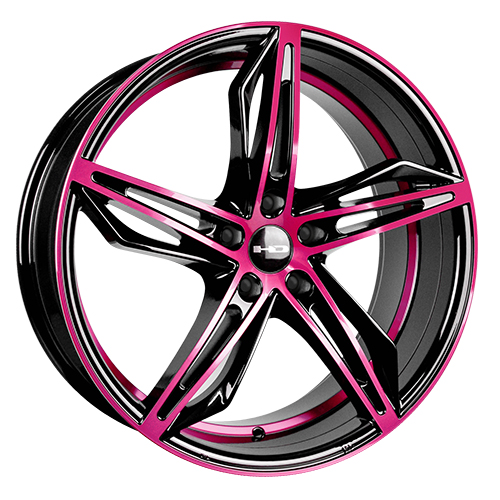 HD Wheels Fly-Cutter Gloss Black Machined W/ Pink Clear - Part Number FC18806535BKM-P HD Wheels Fly-Cutter Gloss Black Machined W/ Pink Clear Photo