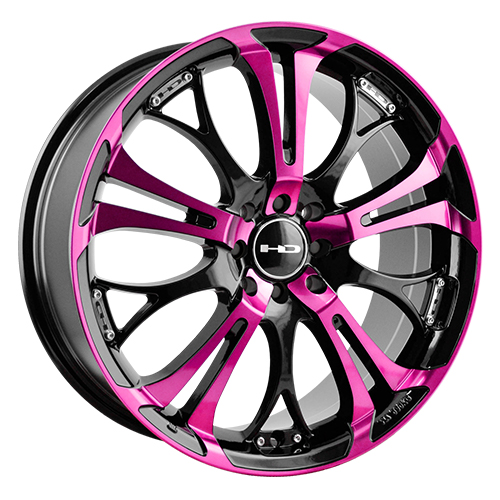 HD Wheels Spinout Black Machined w/ Pink - Part Number SO17700140BK-P HD Wheels Spinout Black Machined w/ Pink Photo