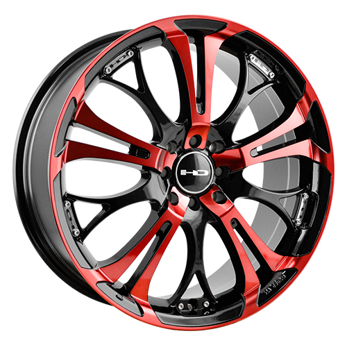 HD Wheels Spinout Black Machined w/ Red - Part Number SO18753740BK-R HD Wheels Spinout Black Machined w/ Red Photo