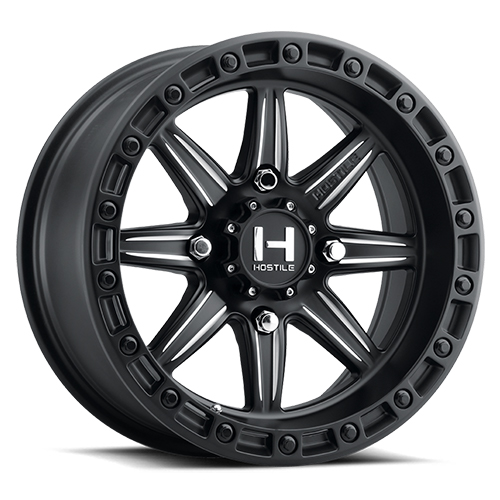 Hostile UTV Alpha H109 Satin Black W/ Milled Spokes - Part Number H109-1570413744M Hostile UTV Alpha H109 Satin Black W/ Milled Spokes Photo