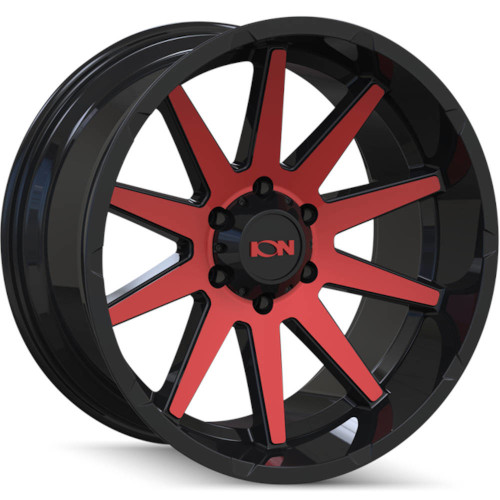 Ion Alloy 143 Gloss Black W/ Red Machined Face - Part Number 143-2173BTR Ion Alloy 143 Gloss Black W/ Red Machined Face Photo