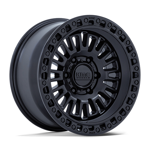 KMC Aztec KM554 Matte Black With Gloss Black Lip - Part Number KM554MB17856800 KMC Aztec KM554 Matte Black With Gloss Black Lip Photo