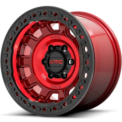 KMC KM236 Tank Beadlock Candy Red - Part Number KM23679050915N KMC KM236 Tank Beadlock Candy Red Photo