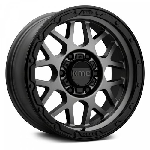 KMC KM535 Grenade Off-Road Matte Gray Black Lip - Part Number KM53529063418 KMC KM535 Grenade Off-Road Matte Gray Black Lip Photo