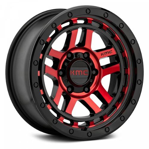 KMC KM540 Recon Black Machined Red Tint - Part Number KM54088568918 KMC KM540 Recon Black Machined Red Tint Photo