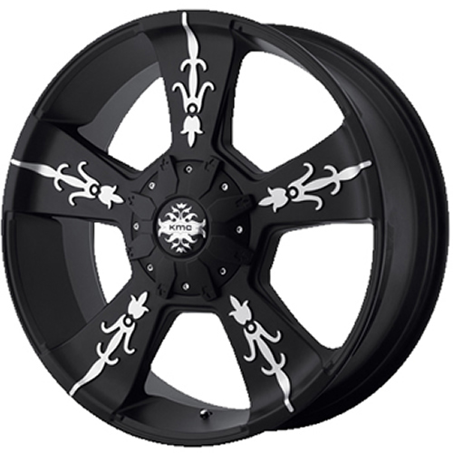 KMC KM668 Vandal Matte Black Machined - Part Number KM66822980718 KMC KM668 Vandal Matte Black Machined Photo