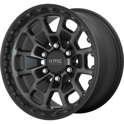 KMC KM718 Summit Satin Black W Gray Tint - Part Number KM71868068400 KMC KM718 Summit Satin Black W Gray Tint Photo