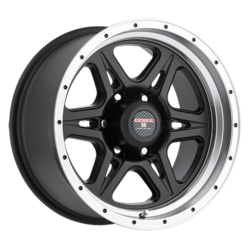Level 8 Strike 6 Matte Black W/ Machined Lip - Part Number 2090ST6006135B88 Level 8 Strike 6 Matte Black W/ Machined Lip Photo