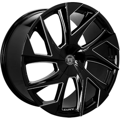 Lexani Ghost 670 Gloss Black W/ Milled Spokes - Part Number 670-2410-15-20BG Lexani Ghost 670 Gloss Black W/ Milled Spokes Photo