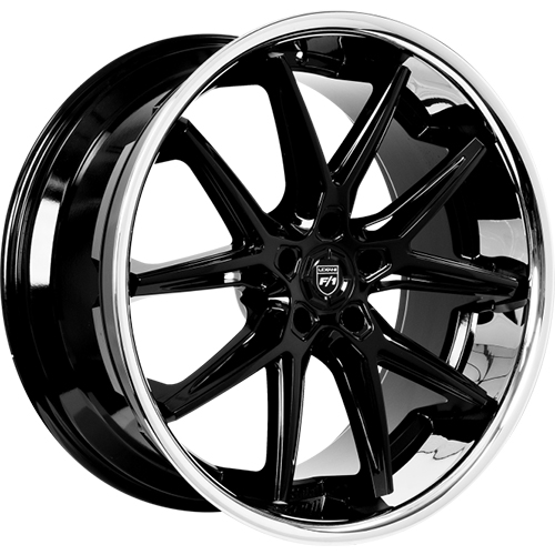 Lexani Circuit 710 Gloss Black With Stainless Chrome Lip - Part Number 710-2090-66-35FBS Lexani Circuit 710 Gloss Black With Stainless Chrome Lip Photo