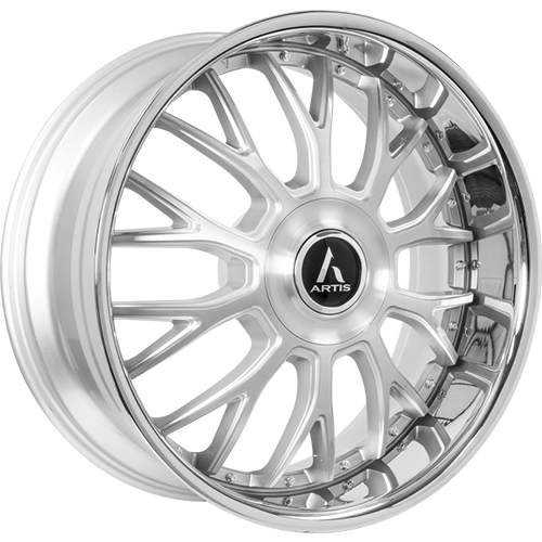 Lexani Grind XL A211 Silver Machined With Stainless Lip - Part Number A211-2490-45-12SMS Lexani Grind XL A211 Silver Machined With Stainless Lip Photo