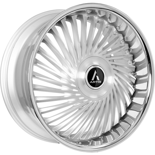 Lexani Juicy XL A210 Silver Machined With Stainless Lip - Part Number A210-2610-15-25SMS Lexani Juicy XL A210 Silver Machined With Stainless Lip Photo
