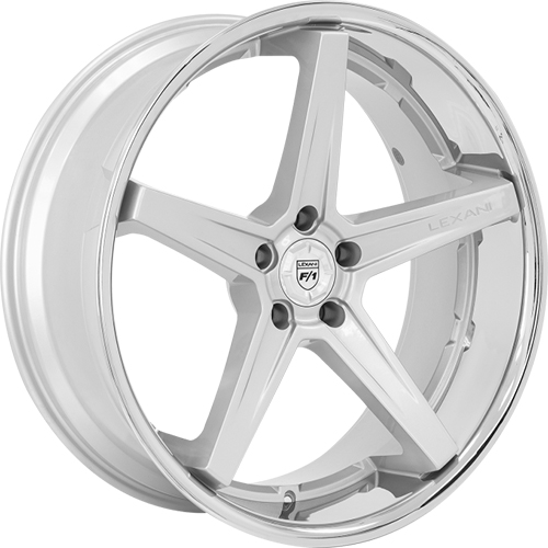 Lexani Savage 5 684 Silver W SS Lip - Part Number 684-2005-13-45SLSS Lexani Savage 5 684 Silver W SS Lip Photo