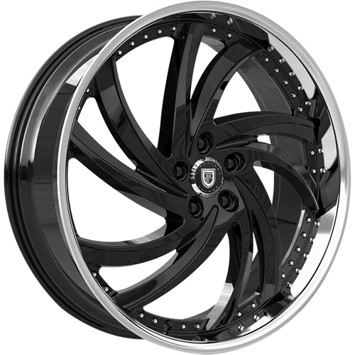 Lexani Turbine 690 Black W Chrome Lip - Part Number 690-2290-45-35FBS Lexani Turbine 690 Black W Chrome Lip Photo