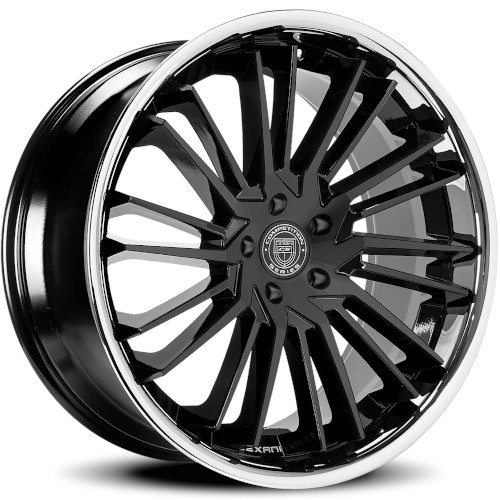 Lexani Virage 676 Black W Chrome Lip - Part Number 676-2010-66-48FBS Lexani Virage 676 Black W Chrome Lip Photo