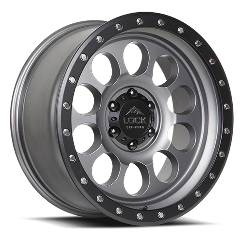 Lock Offroad 50Cal Matte Grey W/ Matte Black Ring - Part Number 50CAL-7963MGMBR Lock Offroad 50Cal Matte Grey W/ Matte Black Ring Photo
