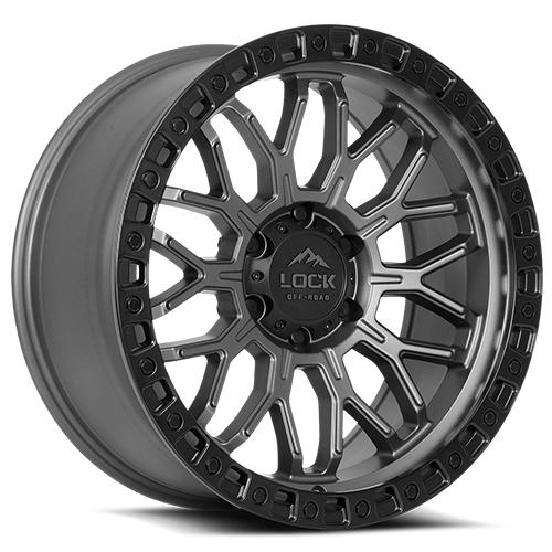 Lock Offroad Combat Matte Grey W/ Matte Black Ring - Part Number COMBAT-2169MGMBR Lock Offroad Combat Matte Grey W/ Matte Black Ring Photo
