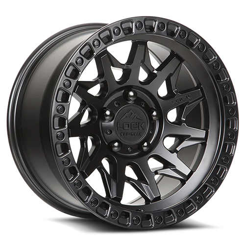 Lock Offroad Lunatic Matte Black W/ Matte Black Ring - Part Number LUNATIC-2963MB Lock Offroad Lunatic Matte Black W/ Matte Black Ring Photo