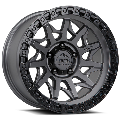 Lock Offroad Lunatic Matte Grey W/ Matte Black Ring - Part Number LUNATIC-7986MGMBR Lock Offroad Lunatic Matte Grey W/ Matte Black Ring Photo