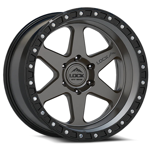 Lock Offroad Olympus Matte Grey W/ Matte Black Ring - Part Number OLYMPUS-8969MGMBR Lock Offroad Olympus Matte Grey W/ Matte Black Ring Photo