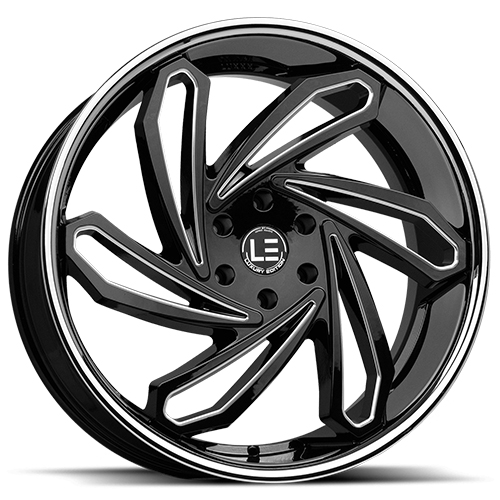 Luxxx LE LUX LE10 Gloss Black Milled With Stainless Lip - Part Number LUXLE10SSL20855108+29B-A1 Luxxx LE LUX LE10 Gloss Black Milled With Stainless Lip Photo
