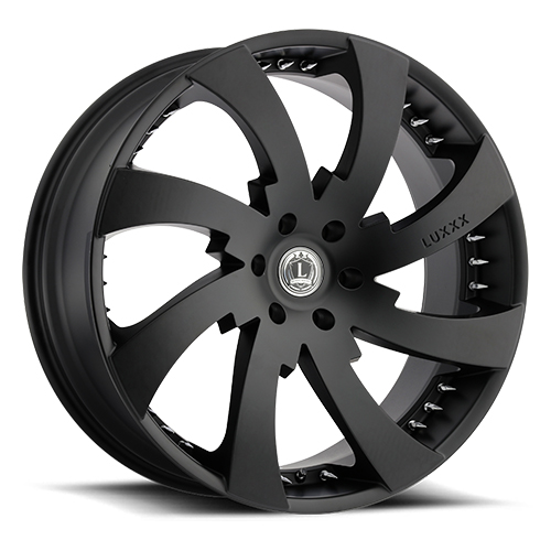 Luxxx LUX 12 Satin Black With Chrome Spike Rivets - Part Number LUX1224105115+15B-B-11 Luxxx LUX 12 Satin Black With Chrome Spike Rivets Photo