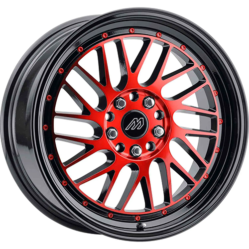 Mach Performance MP-42 Gloss Black W/ Red Face & Rivets - Part Number MP42-1775EH40FGBRF Mach Performance MP-42 Gloss Black W/ Red Face & Rivets Photo